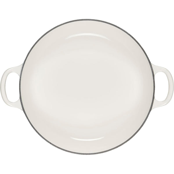 Le Creuset 2.25 qt. Signature Petal Braiser with Light Gold Knob, White