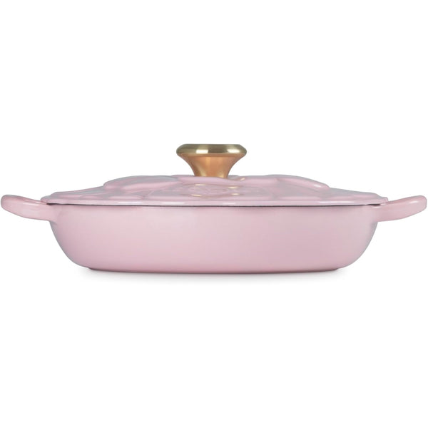 Le Creuset 2.25 qt. Signature Petal Braiser with Light Gold Knob, Chiffon Pink