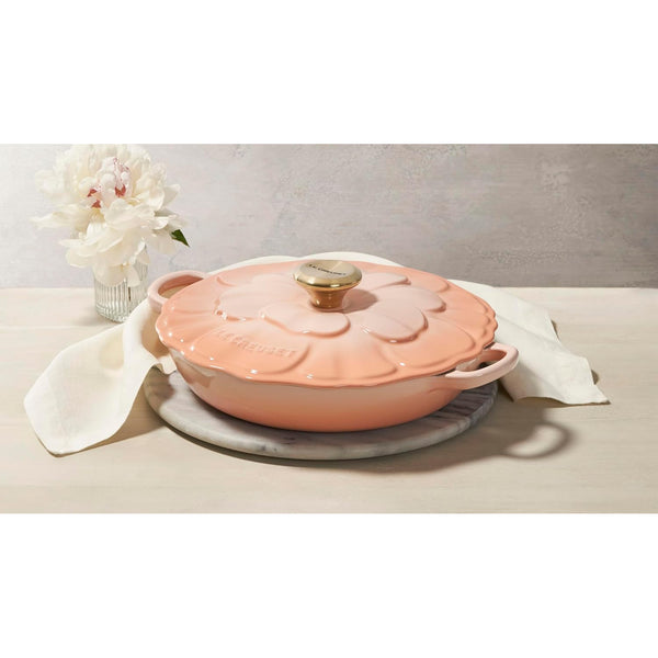 Le Creuset 2.25 qt. Signature Petal Braiser with Light Gold Knob, Peche