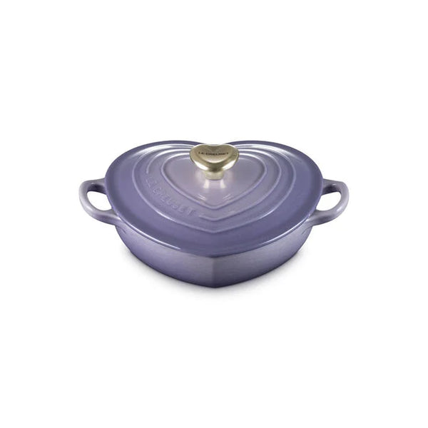 Le Creuset 1.25 qt. Shallow Heart Cocotte with Light Gold Heart Knob - Provence