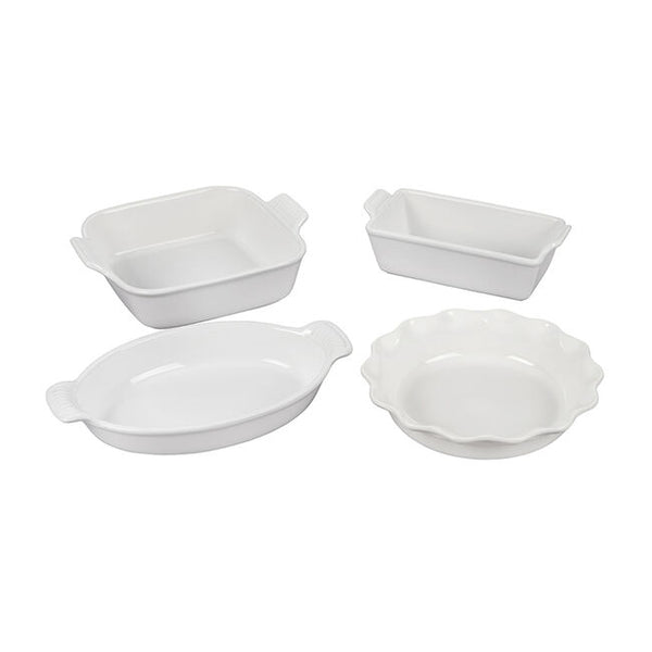 Le Creuset 4 Piece Heritage Bakeware Set - White