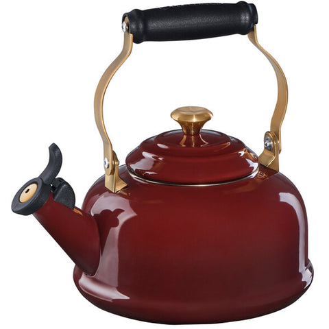 LE CREUSET 1.7 qt. Whistling Kettle - Rhone w/ Gold Knob & Brackets