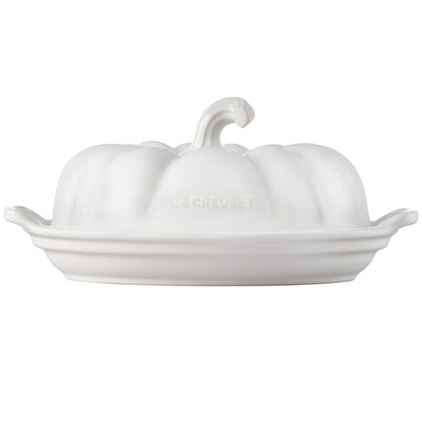 Le Creuset Pumpkin Covered Butter Dish - White