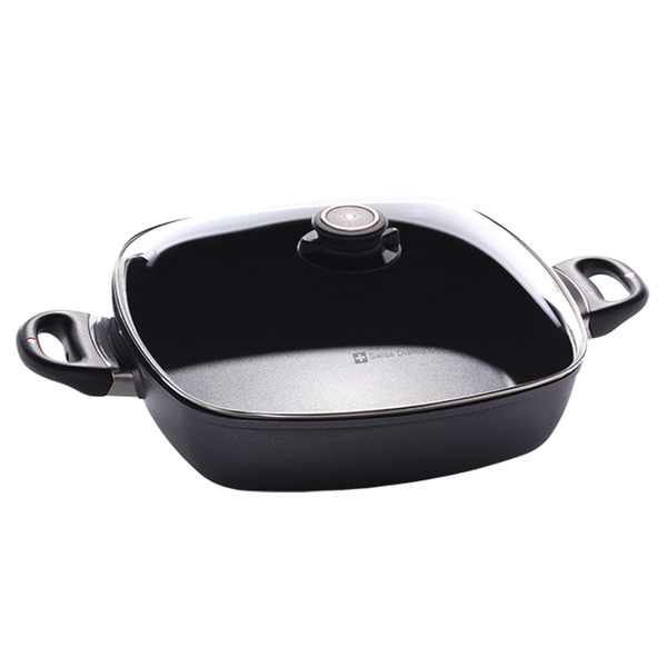 SWISS DIAMOND 5-QUART INDUCTION NONSTICK SQUARE CASSEROLE WITH LID