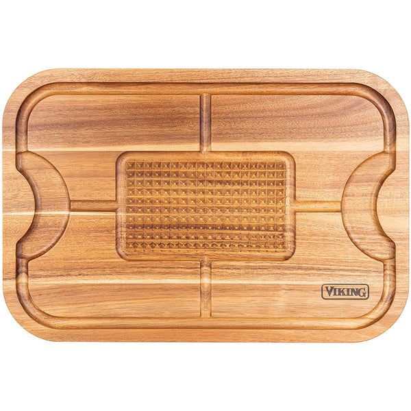 Viking Oversized Acacia Carving Board w/ 3-Piece Carving Set