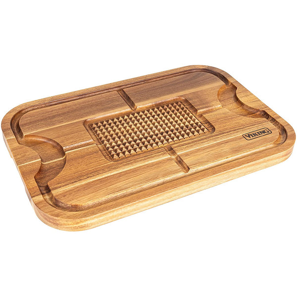 Viking Oversized Acacia Carving Board w/ 3-Piece Carving Set