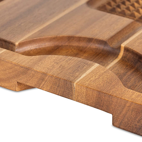 Viking Oversized Acacia Carving Board w/ 3-Piece Carving Set