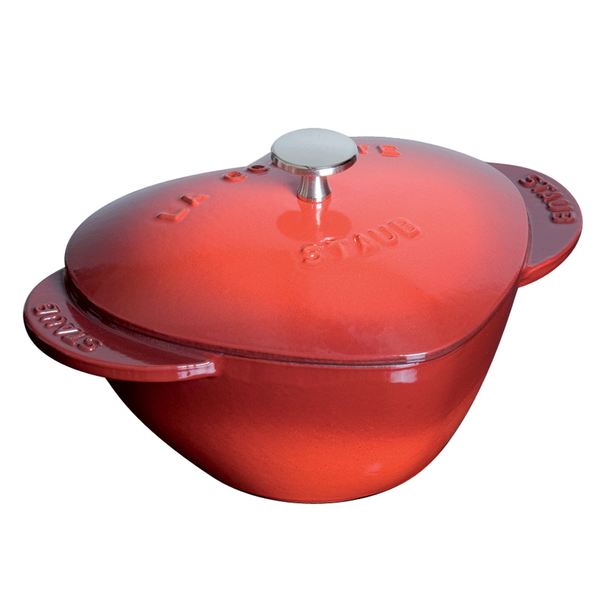 STAUB CAST IRON 1.75-QUART HEART COCOTTE - CHERRY