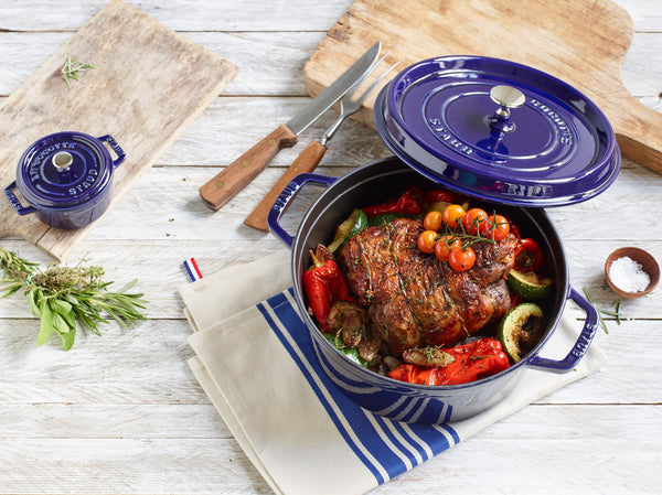 Staub Cast Iron 7-Quart Round Cocotte - Dark Blue