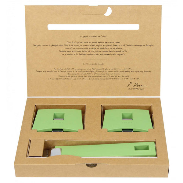 CRISTEL MUTINE SET OF 1 DERACHABLE HANDLE AND 2 SIDE HANDLES - LIME GREEN