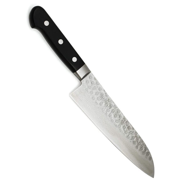 Kikuichi Warikomi Elite Damascus Tsuchime 7" Santoku Knife
