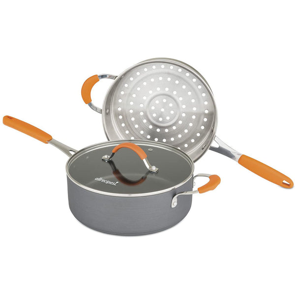 Allrecipes Hard Anodized Stackable Sauté Set, Nonstick, 3 PieceAllrecipes Hard Anodized 3-Piece Stackable Fry Pan