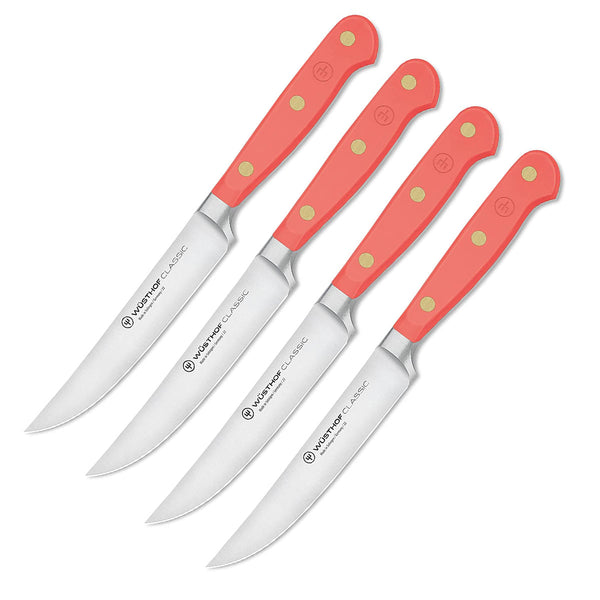 Wusthof Classic 4-Piece Steak Knife Set - Coral Peach