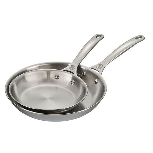 Le Creuset Stainless Steel 2 Piece Set Fry Pan Set