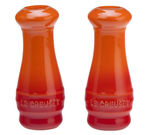 Le Creuset 4 oz. each Salt and Pepper Shaker Set of 2 - Flame