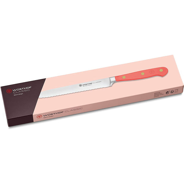 Wusthof Classic 5" Serrated Utility Knife - Coral Peach