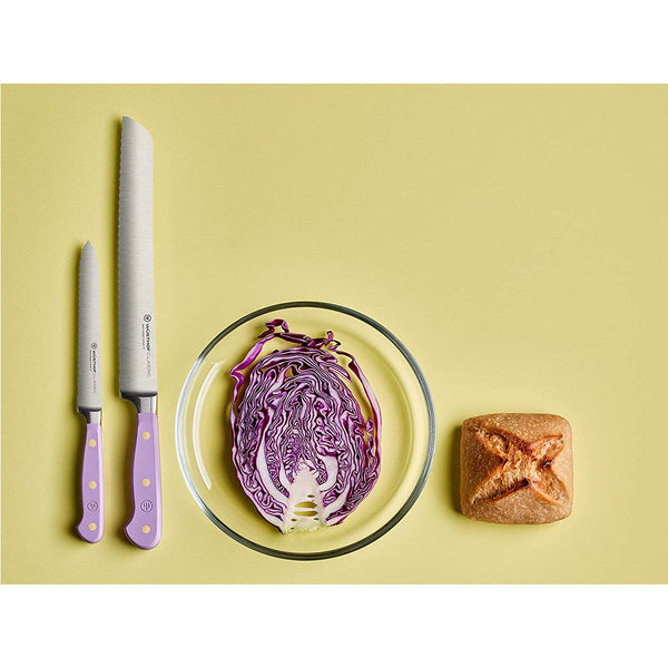 Wusthof Classic 9" Bread Knife, Dbl-Serrated - Purple Yam