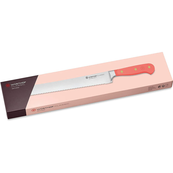 Wusthof Classic 9" Bread Knife, Dbl-Serrated - Coral Peach