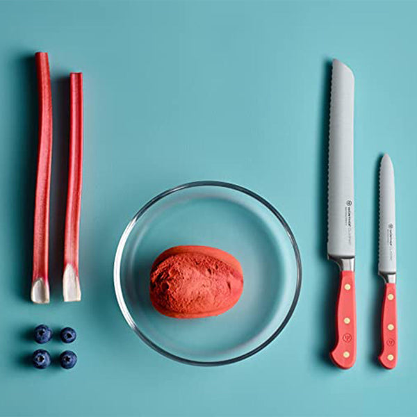 Wusthof Classic 9" Bread Knife, Dbl-Serrated - Coral Peach
