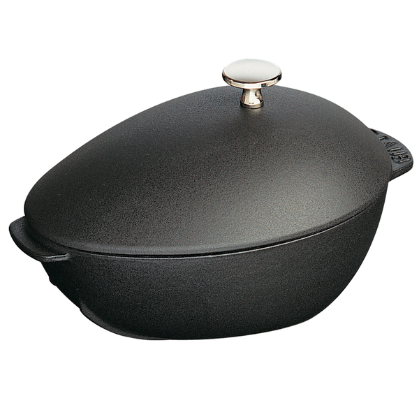 STAUB CAST IRON 2-QUART MUSSEL POT - MATTE BLACK
