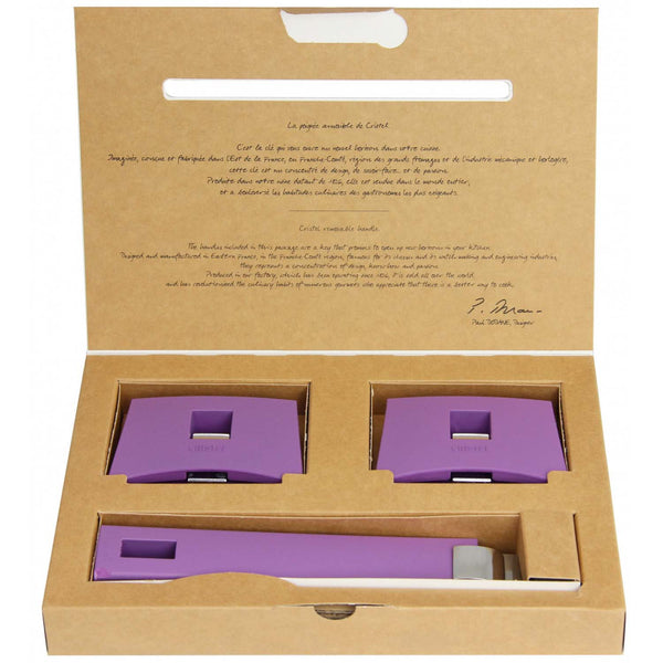 CRISTEL MUTINE SET OF 1 DERACHABLE HANDLE AND 2 SIDE HANDLES - BLACK CURRANT