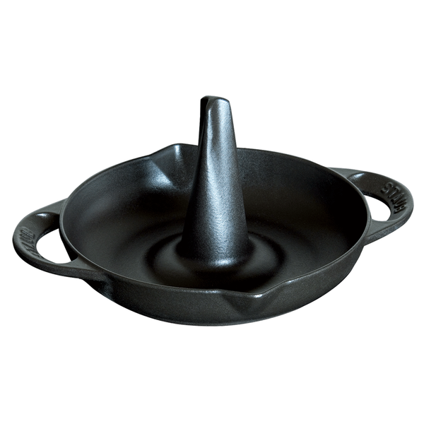 STAUB CAST IRON 9.5'' VERTICAL CHICKEN ROASTER - MATTE BLACK
