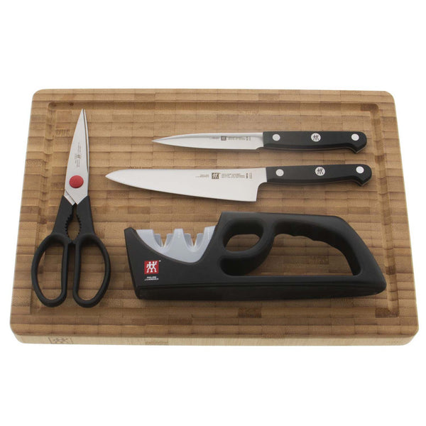ZWILLING J.A. HENCKELS GOURMET 5-PIECE KNIFE & CUTTING BOARD SET