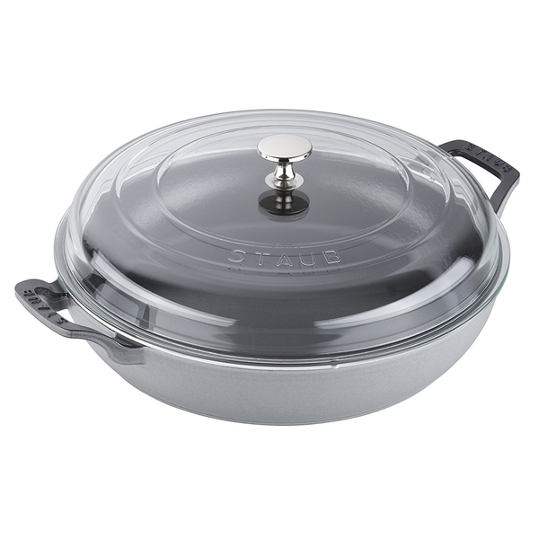 STAUB CAST IRON 3.5-QUART BRAISER WITH GLASS LID - GRAPHITE GREY