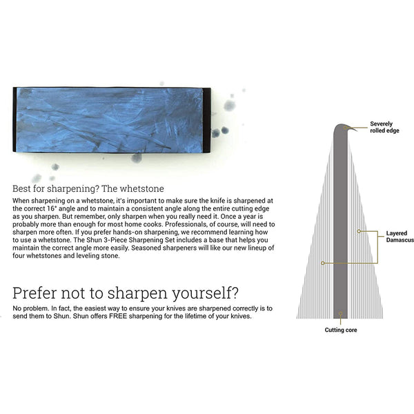 Shun Combination Whetstone w/ Rubber Base: 1000/3000 Grit