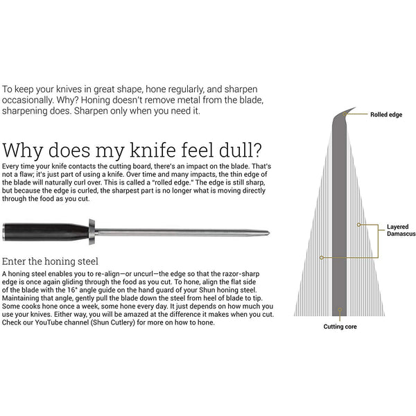 Shun Satin Steel Combination Honing Steel