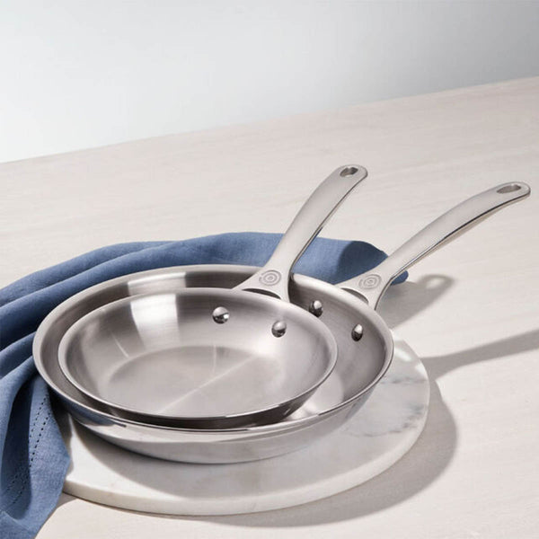 Le Creuset Stainless Steel 2 Piece Set Fry Pan Set