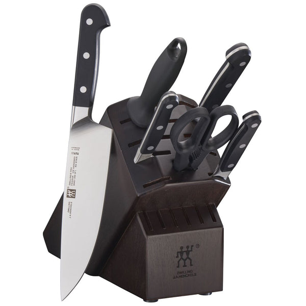 Zwilling J.A. Henckels Pro 7-Piece Knife Block Set - Walnut