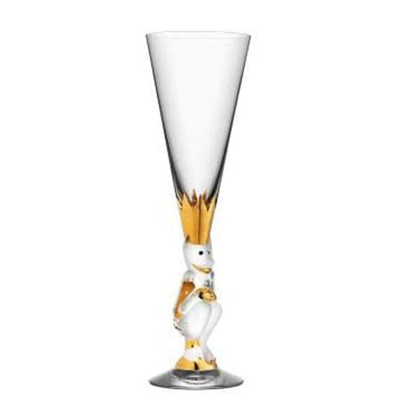 Orrefors Sparkling Devil 6.4 oz. Clear Champagne/Flute, 9" H