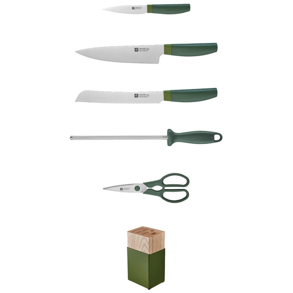 Zwilling J.A. Henckels Now S 6-Piece Knife Block Set - Lime Green