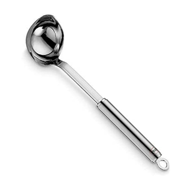 Rosle Stainless Steel 5.4-Ounce Round Handle Ladle with Pouring Rim