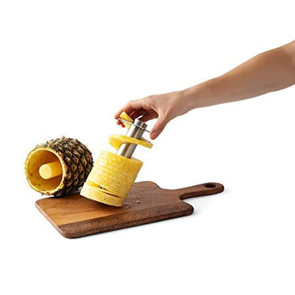 Chef'n Twist'n Core Pineapple Corer Tool, Double Edged Blade, Yellow