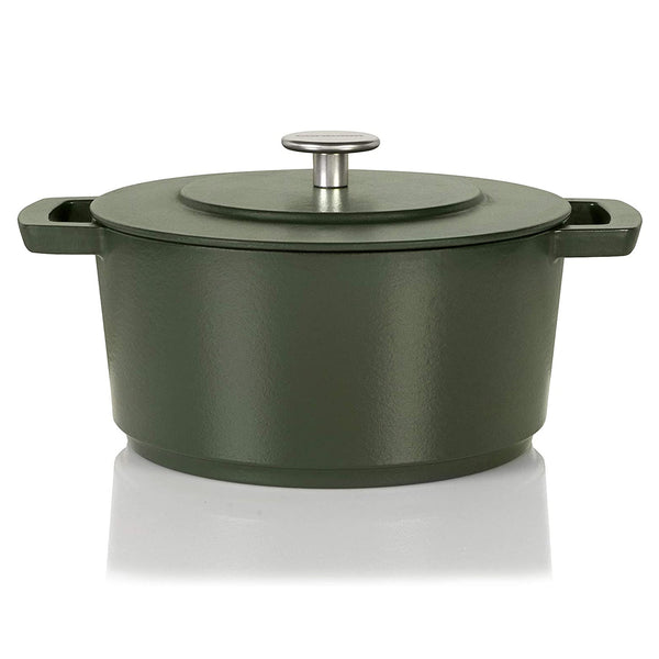 Cuisipro Combekk RAILWAY Recycled Enameled Cast Iron 4.25 Quart Dutch Oven, Green, 9.5"