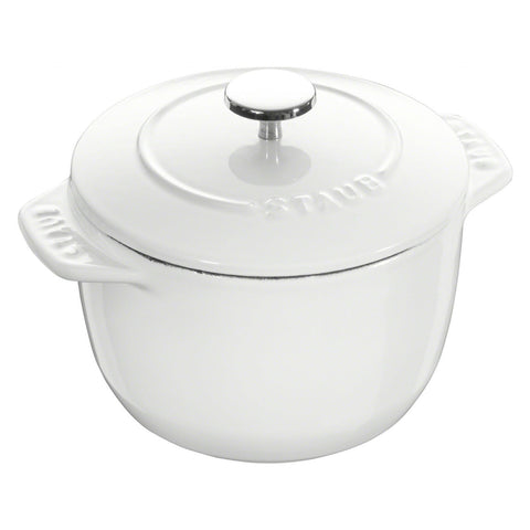 Staub Cast Iron 1.5-Quart Petite French Oven, Matte White