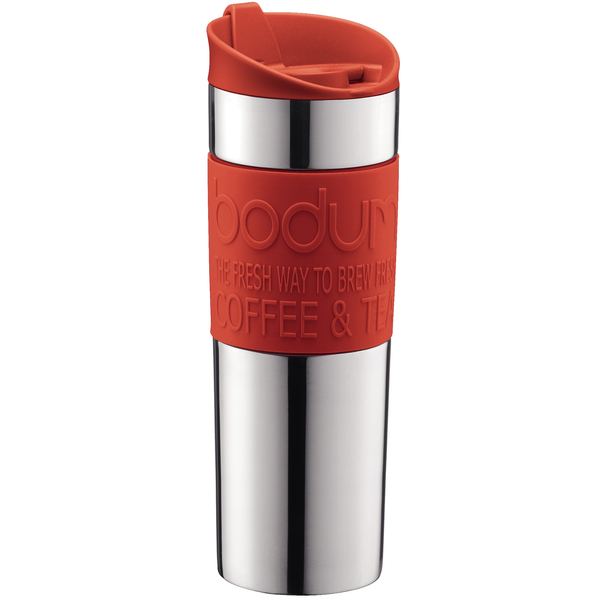 BODUM 15-OUNCE VACUUM TRAVEL MUG - RED