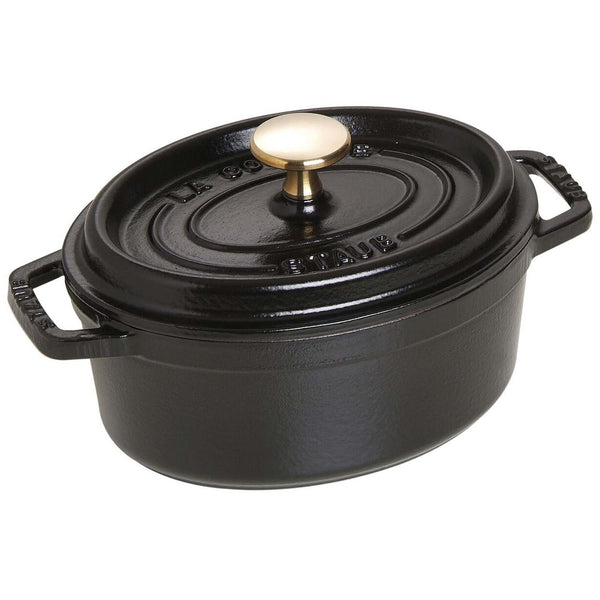 Staub Cast Iron 1-Quart Oval Cocotte - Matte Black