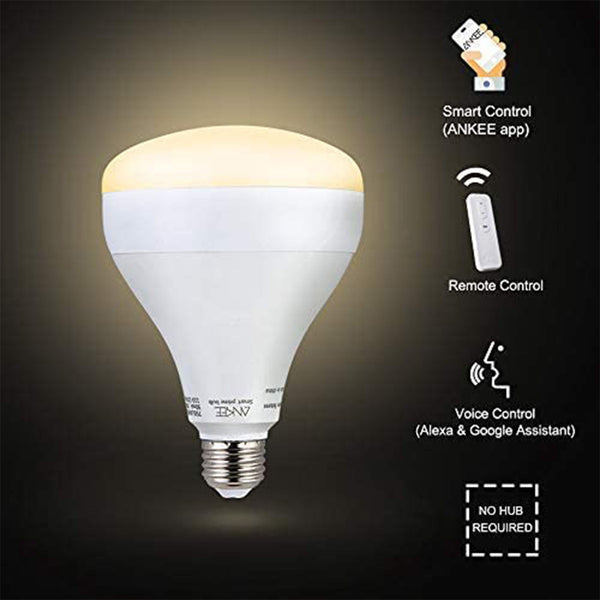 ANKEE Smart LED Light Bulb - No Hub Required WiFi Smart Bulb | E26 Dimmable 3000K Warm White, Compatible with Alexa and Google Assistant, Unique Group Design (9W Group(1+3 Bulbs))