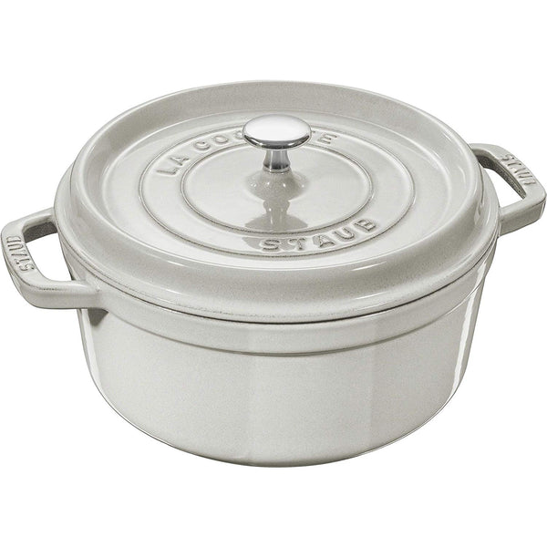 Staub Cast Iron 4-Quart Round Cocotte - White Truffle