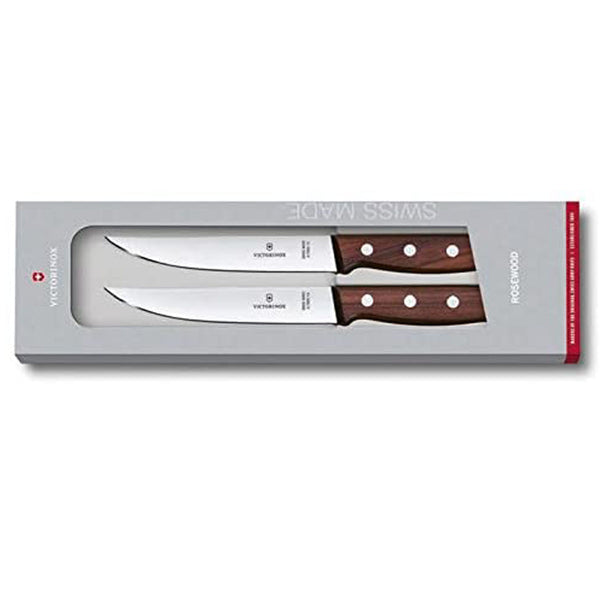 Victorinox Sets, 2-Piece Steak Set (5.5" Straight, Spear Point), Wood