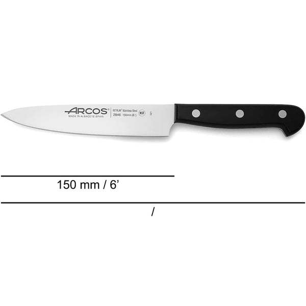 Arcos Universal Series 6 Inch Cooking Knife, Black