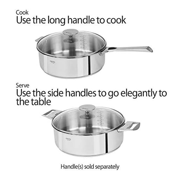 Cristel Casteline Saute Pan, 7 quart, Silver