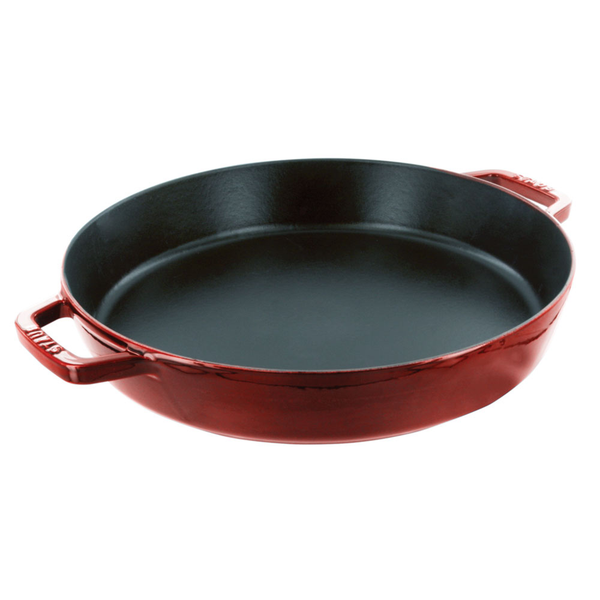 STAUB CAST IRON 13'' DOUBLE HANDLE FRY PAN - CHERRY