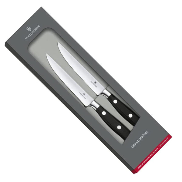 Victorinox Sets, Forged, 2-Piece Steak Set (4.5" Straight, Spear Point), Black