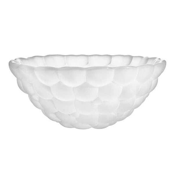 Orrefors Raspberry Frost Crystal Bowl, 3" H X 7.5" W