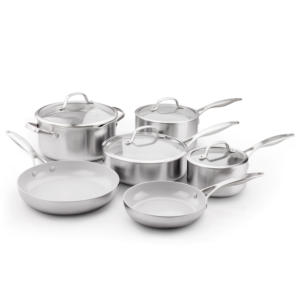 GREEN PAN VENICE PRO CERAMIC NON-STICK 10-PIECE COOKWARE SET