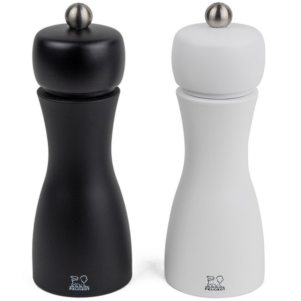 PEUGEOT TAHITI 6'' BLACK PEPPER AND WHITE SALT MILL SET